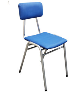 Silla de profesor - tevinil azul - estructura gris mercurio