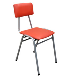 Silla de profesor - tevinil rojo - estructura gris mercurio