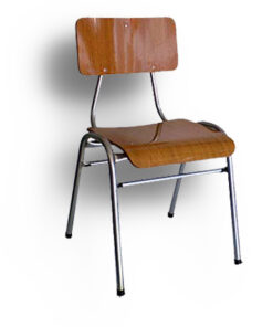 Silla normada N5  - formalita roble - estructura gris mercurio